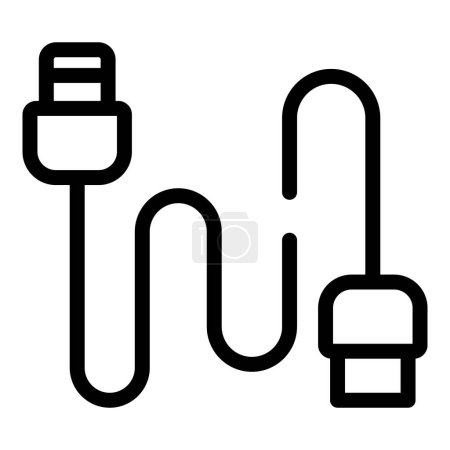 Ilustración de Energía cable de alimentación icono contorno vector. Alambre adaptador recargable. Dispositivo de repostaje Smartphone - Imagen libre de derechos