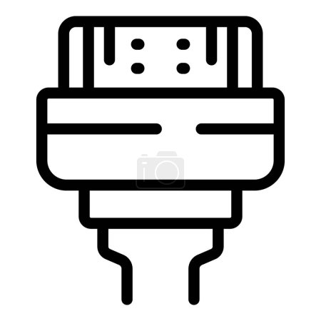 Ilustración de USB conector de carga icono contorno vector. Cargador rápido. Smartphone accesorio banco de energía - Imagen libre de derechos
