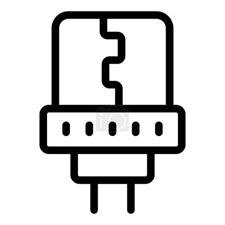 Ilustración de USB cargador portátil icono contorno vector. Conector de energía celular moderno. Teléfono recarga de batería - Imagen libre de derechos