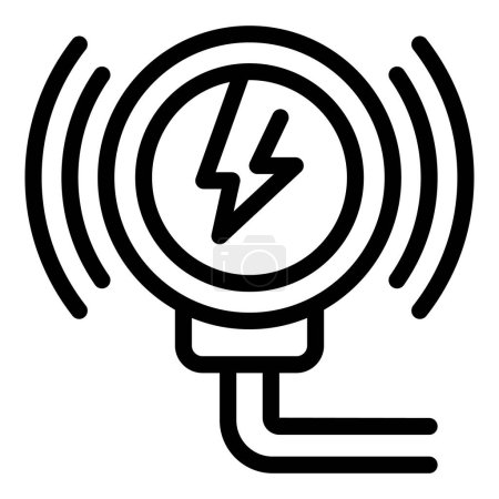 Wireless charging transfer icon outline vector. Cordless power energy. Smart innovative technology
