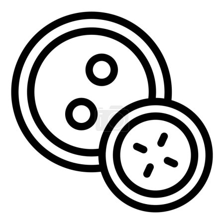 Clothes button kit icon outline vector. Attire fastener circles. Round clothing fastening details