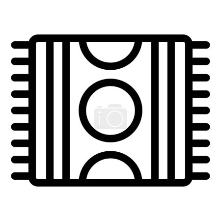Entry floor mat icon outline vector. Front entrance rug. Homecoming shoes carpet