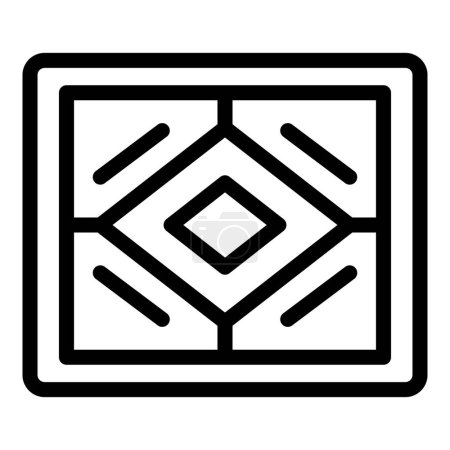 Hintertür-Matten-Symbol Umrissvektor. Ausgang Fußmatte. Schlammschuhteppich