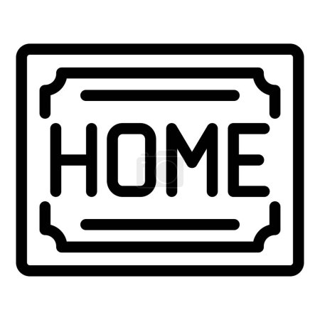 Cozy home doormat icon outline vector. Warm homecoming welcome rug. Floor covering carpet accessory