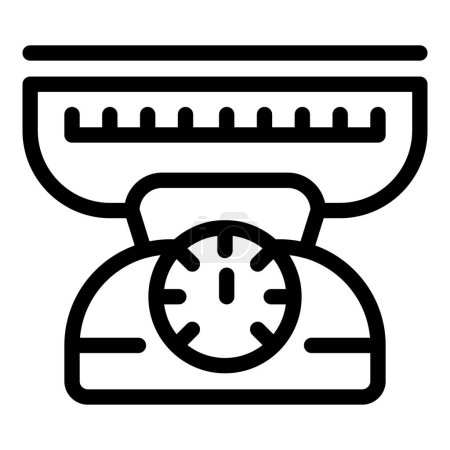 Food scale icon outline vector. Product weight kitchenware. Kitchen food appliance