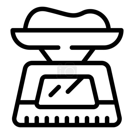 Kulinarische Skala Symbol Umrissvektor. Kücheninstrument. Massenwerkzeug zur Lebensmittelmessung