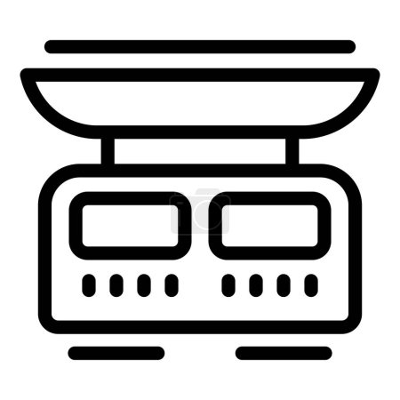 Icono de equilibrio de cocina contorno vector. Escala culinaria. Aparato de pesaje digital