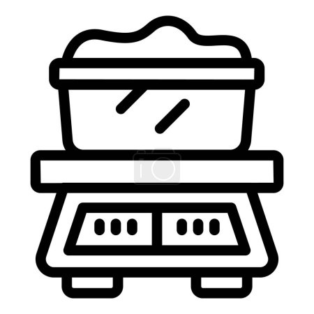 Das Symbol der Lebensmittelwiegemaschine umreißt den Vektor. Kulinarische Ausstattung. Haushalt in der Küche