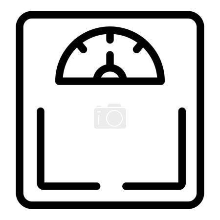 Flat food scale icon outline vector. Culinary instrument. Measurement kitchenware device