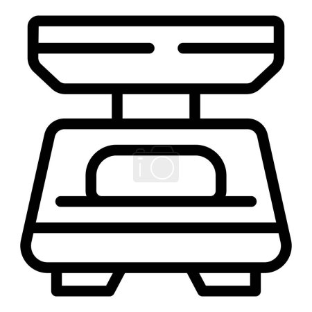 Illustration for Nutrition food scale icon outline vector. Caloric measurement. Culinary cooking balance - Royalty Free Image