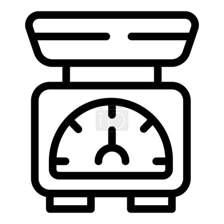 Chef kitchen scale icon outline vector. Food pound weight. Recipe ingredients measurement