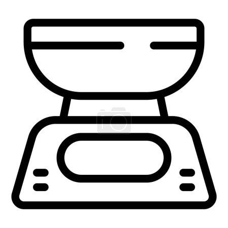 Electronic kitchen scale icon outline vector. Smart food balance. Food weighing digital utensil