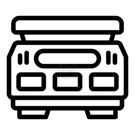 Illustration for Platform scale icon outline vector. Digital food weighing tool. Culinary measuring appliance - Royalty Free Image