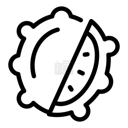 Spiky fruit icon outline vector. Exotic jelly melon. Vitamin boost horned cucumber