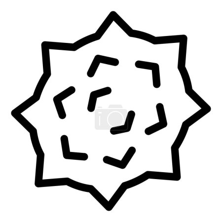 Raw horned melon icon outline vector. Tropical sweet fruit. Spiky exotic cucumber