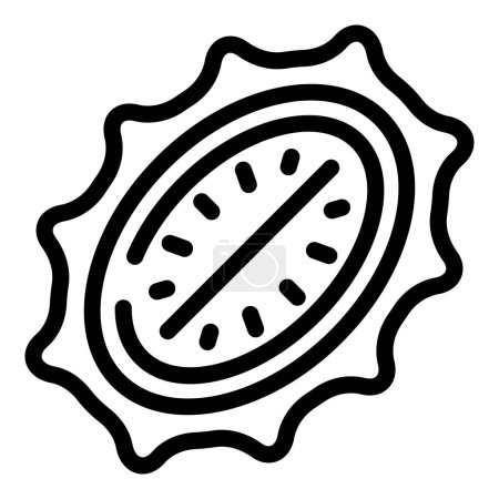 Antioxidant kiwano icon outline vector. Halved horned melon. Piece of tropical spiky cucumber