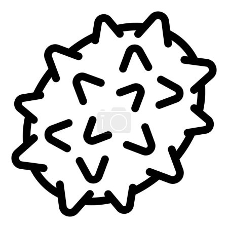Cucurbit family fruit icon outline vector. Spiky tropical melon. Delicious horned cucumber