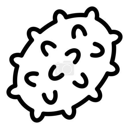 African kiwano food icon outline vector. Exotic spiky melon. Natural sweet dessert