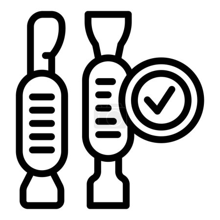 Illustration for Cuticle pushes tools icon outline vector. Manicure supplies. Nails beauty service - Royalty Free Image