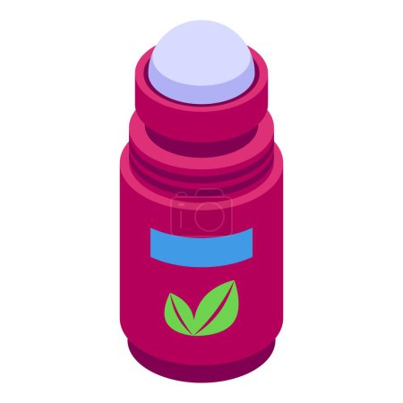Illustration for Fresh deodorant icon isometric vector. Flask clipart. Natural glass liquid - Royalty Free Image