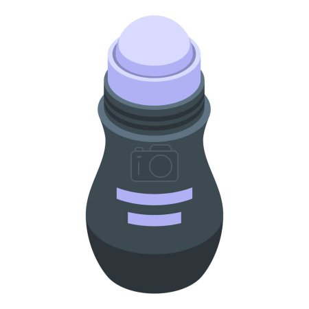 Black color deodorant icon isometric vector. Vial smell. Care cosmetic product