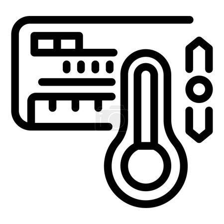 Illustration for Temperature control conditioner icon outline vector. Indoor climate appliance. Ventilation home system - Royalty Free Image