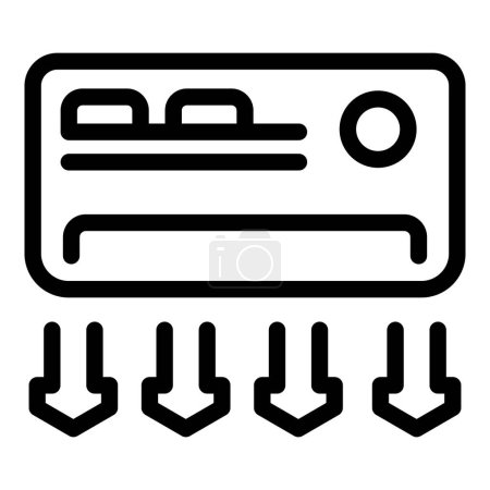 Illustration for Air conditioner streams icon outline vector. Fresh airflow. Cooling indoor temperature - Royalty Free Image