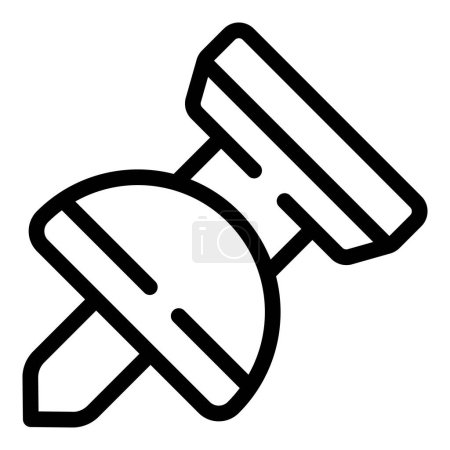 Ilustración de Pin thumbtack icono contorno vector. Dibujo pin. Aviso de fijación a bordo - Imagen libre de derechos