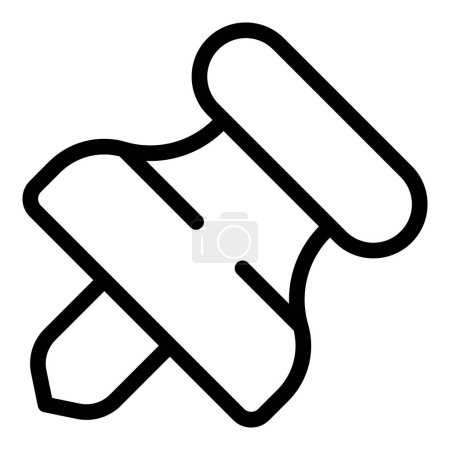 Illustration for Pinning paper thumbtack icon outline vector. Office supply. Notice pushpin needle - Royalty Free Image
