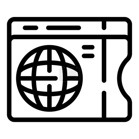 International ticket icon outline vector. Travel passenger receipt. Transport access checkout