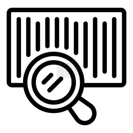 Shipping barcode label icon outline vector. Checking bar code. Scanning order data