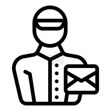 Postman worker icon outline vector. Postal service. Order parcel deliveryman