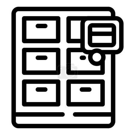 Post office locked boxes icon outline vector. Storage parcel. Postal delivery service