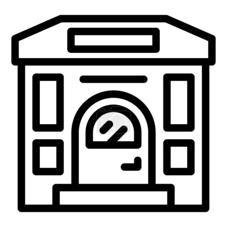 Post office icon outline vector. Parcel locker. Postal service point
