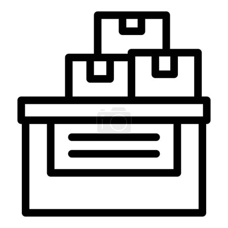 Post office counter icon outline vector. Collecting parcel. Delivery service point