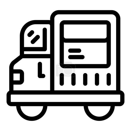 Delivery courier truck icon outline vector. Parcel shipping lorry. Post service transport