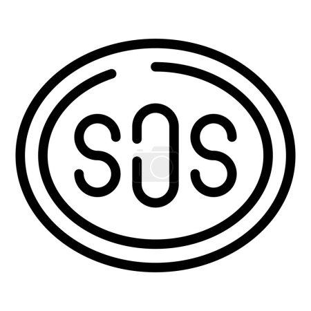 SOS Seenotsignalsymbole umreißen Vektor. Katastrophenalarm. Erste-Hilfe-Hotline