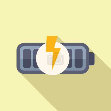 Fast recharging battery icon flat vector. Mobile energy. Voltage load