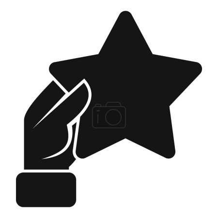 Hand take star icon simple vector. Take leader chance. Achieve prize