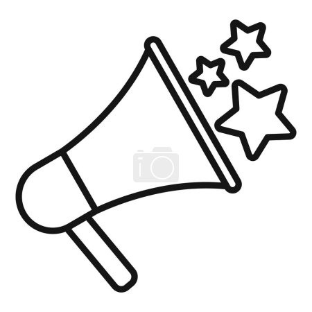 Star speakerphone icon outline vector. Audience voice. Stage star sounds