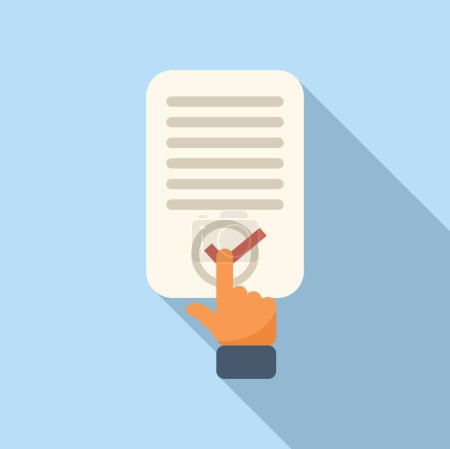 Illustration for Approved paper disclaimer icon flat vector. Information check. Condition mark - Royalty Free Image