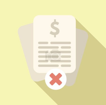Illustration for Disclaimer finance paper icon flat vector. File review. Sign contract mark - Royalty Free Image