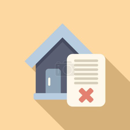 Disclaimer paper building icon flat vector. Data paper. License sign