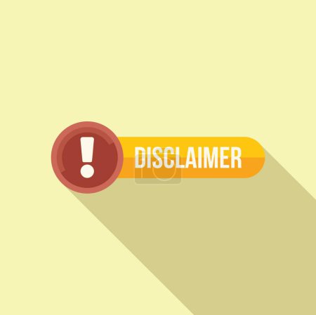 Disclaimer online banner icon flat vector. Term notice check. Application design