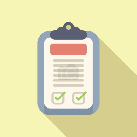 Clipboard checked disclaimer icon flat vector. Letter notice. Paper credit
