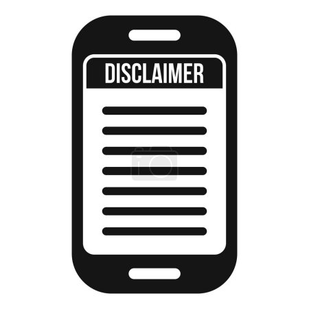 Illustration for Online device terms icon simple vector. Disclaimer term. Policy deny finance - Royalty Free Image