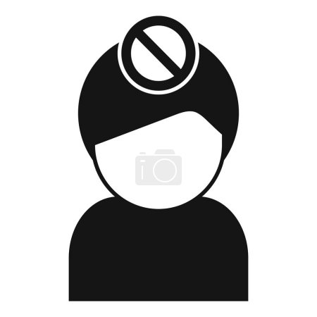 Illustration for Rejected person by law icon simple vector. Modern notice. Application policy - Royalty Free Image