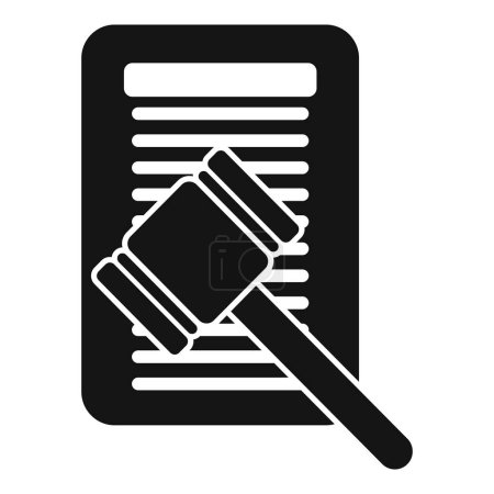 Gavel of disclaimer icon simple vector. Document term approve. Term check