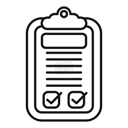 Clipboard checked disclaimer icon outline vector. Letter notice. Paper credit