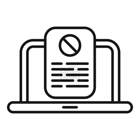 Illustration for Online disclaimer doc icon outline vector. Mark data law. Protection review - Royalty Free Image